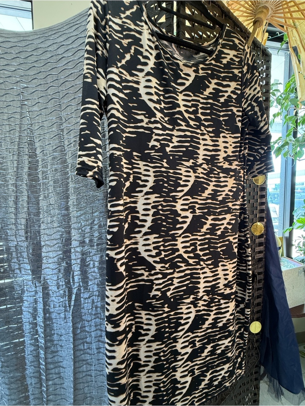 Black and Cream Patterned Women's Shift Dress STYLE by SHEZ feels great